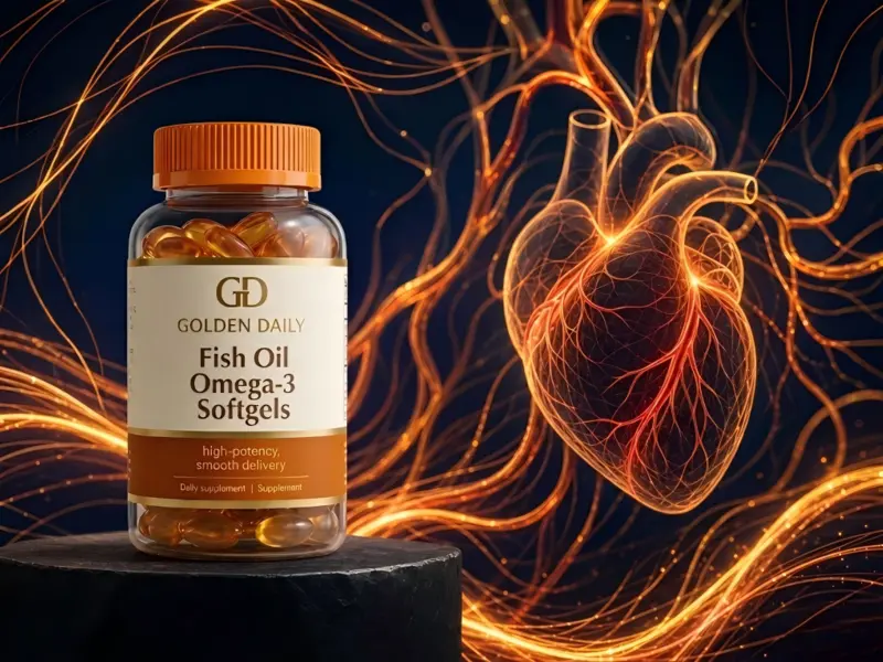 Golden Daily Cardiovascular supplements - Fish Oil Omega-3 and CoQ10 softgels