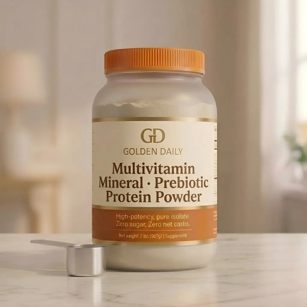 Multivitamin Mineral Prebiotic Protein Powder container